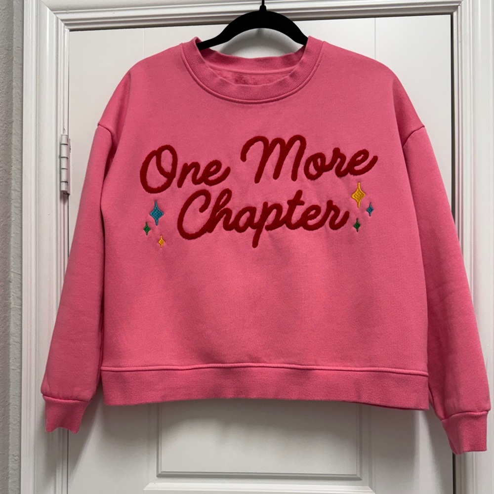 'One More Chapter' Pink Crewneck Sweatshirt